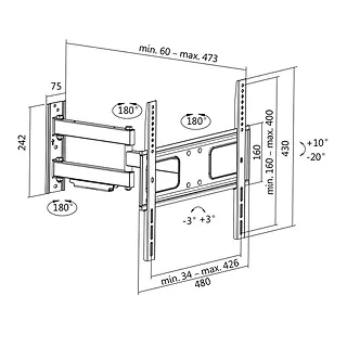 LogiLink Uchwyt ścienny LCD/LED VESA, 32-55', max. 50kg