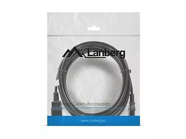 LANBERG Przedłużacz kabla zasilającego IEC 320 C13 - C14 VDE 5M czarny