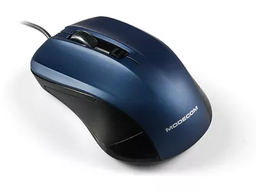 Myszka do komputera laptopa USB przewodowa optyczna Modecom M9.1 czarno-niebieska