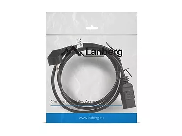 LANBERG Kabel zasilający CEE 7/7 - IEC 320 C19 16A VDE 1.8M czarny