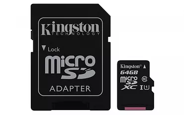 Karta pamięci Kingston microSD 64GB Canvas Select 80/10MB/s adapter