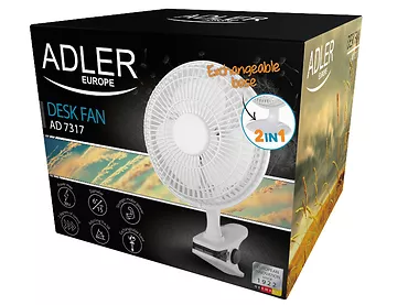 Adler Wentylator 15 cm z  klipsem i podstawą   AD 7317