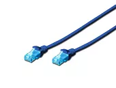 Digitus Patch cord RJ45/RJ45 U/UTP kat. 5e 0,25m AWG 26/7 PVC niebieski