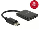 Delock Splitter video DisplayPort 1.2 -> 2x HDMI 4K na kablu 25cm