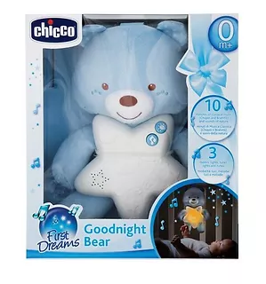 Chicco Muzyczny Miś niebieski z nocną lampką i projektorem