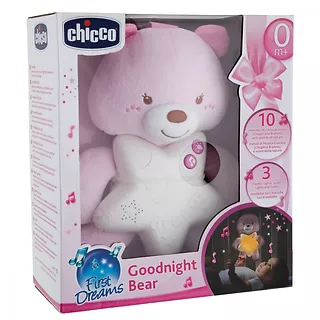 Chicco Muzyczny Miś różowy z nocną lampką i projektorem
