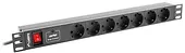 LANBERG Listwa zasilajaca Rack PDU 1U 7x Schuko 2m 16A czarna