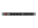 LANBERG Listwa zasilająca Rack PDU 1U 4x PL + 4x IEC C13 2m 10A czarna