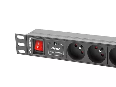 LANBERG Listwa zasilająca Rack PDU 1U 4x PL + 4x IEC C13 2m 10A czarna