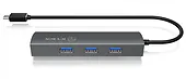 IcyBox IB-HUB1406-C 3-portowy HUB i LAN