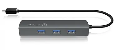 IcyBox IB-HUB1406-C 3-portowy HUB i LAN