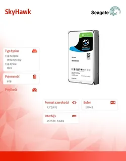 Seagate SkyHawk 6TB 3,5'' 256MB ST6000VX001