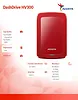 Adata DashDrive HV300 2TB 2.5 USB3.1 Czerwony