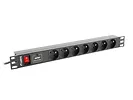 LANBERG Listwa zasilająca Rack PDU 1U 7x PL 2m 10A czarna