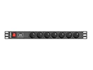 LANBERG Listwa zasilająca Rack PDU 1U 7x PL 2m 10A czarna