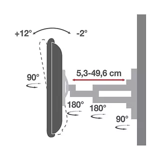 Brodit Uchwyt ścienny do TV LCD/LED 40-80cali 50kg VESA pełna regulacja czarny