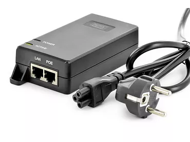 Zasilacz/Adapter PoE + 802.3at, max. 48V 30W Gigabit 10/100/1000Mbps, aktywny