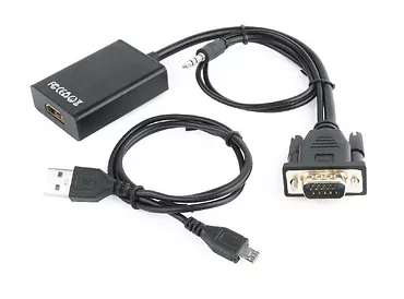 Gembird Konwerter VGA do HDMI 15 cm czarny