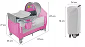 Łóżeczko turystyczne Lionelo Sven Plus Różowo-szary