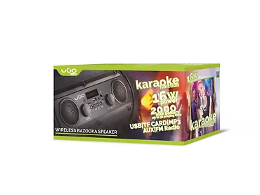 Media-Tech Bezprzewodowy głośnik Bazooka karaoke czarny z mikrofonem