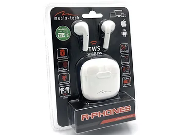 Słuchawki bezprzewodowe Media-Tech R-Phones TWS Białe MT3589W