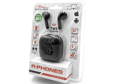 Słuchawki bezprzewodowe Media-Tech MT3589K R-Phones TWS Czarne