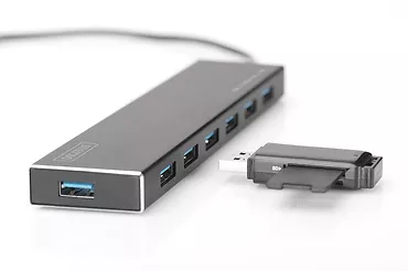 Digitus HUB/Koncentrator 7-portowy USB 3.0 SuperSpeed, aktywny, aluminium