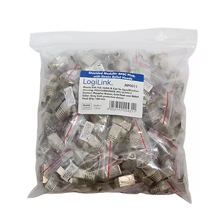 LogiLink Wtyki RJ45 FTP CAT.5e z osłoną 100szt. szare