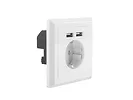 LANBERG Gniazdko podtynkowe 230V pojedyncze + 2x USB 2.1A schuko
