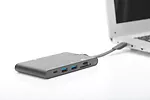 Stacja dokująca podróżna USB Typ C, 9 portów, funkcja Dual Monitor, 4K 30Hz, aluminiowa, czarna