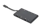 Stacja dokująca podróżna USB Typ C, 9 portów, funkcja Dual Monitor, 4K 30Hz, aluminiowa, czarna