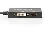 Kabel adapter Displayport 4K 30Hz/1080p 60Hz Typ DP/HDMI(UHD)+DVI-I+VGA (FHD) M/Z czarny 0,20m