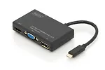 Multi Adapter 1x HDMI 4K 60Hz UHD, 1x DisplayPort, 1x DVI 1x VGA, na USB Typ C, czarny, aluminiowy