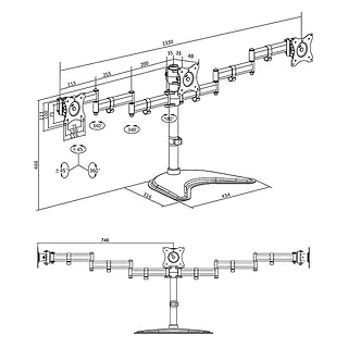 LogiLink Uchwyt na 3 monitory 13-27, max. 8kg
