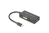 Kabel adapter Displayport 4K 30Hz/1080p 60Hz Typ miniDP/HDMI(UHD)+DVI-I+VGA (FHD) M/Ż czarny 0,2m