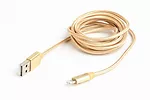 Gembird Kabel USB oplot tekstyl 8pin/1.8m/złoty