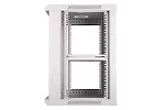 Holdit Szafka wisząca rack 12U 600x600 szara szklane drzwi