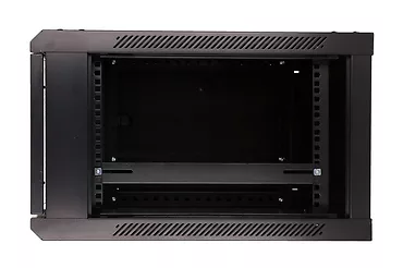 Holdit Szafka wisząca rack 6U 600x600 czarna szklane drzwi