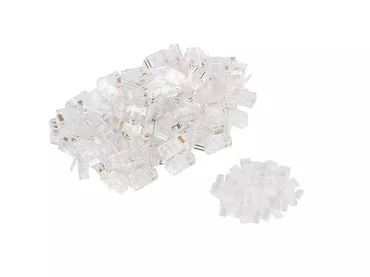 LANBERG Wtyk sieciowy RJ45 8P8C kat.6 UTP (100szt) z prowadnicą do linki i do drutu