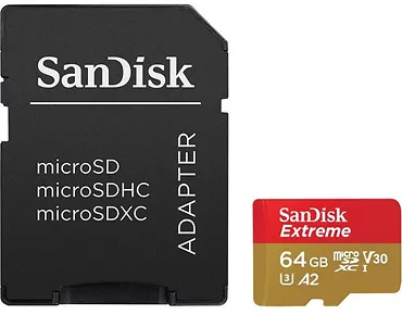 Karta Pamięci SanDisk Extreme microSDXC 64GB 160/60 MB/s V30 A2 U3 4K