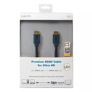 LogiLink Kabel premium HDMI Ultra HD, 1.8m