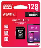 GOODRAM Karta pamięci microSDHC 128GB CL10 UHS I + adapter