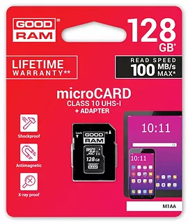 GOODRAM Karta pamięci microSDHC 128GB CL10 UHS I + adapter