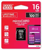 GOODRAM Karta microSDHC 16GB CL10 + adapter