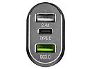 ŁADOWARKA SAMOCHODOWA USB UNIWERSALNA  (Quick Charge 3.0 + USB + USB Typ C)