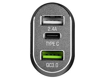 ŁADOWARKA SAMOCHODOWA USB UNIWERSALNA  (Quick Charge 3.0 + USB + USB Typ C)