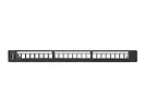 LANBERG Patch panel pusty 24 porty 1U 19 cali czarny z organizerem do modułów keystone