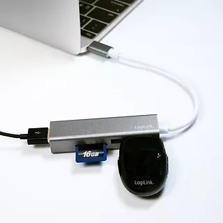 LogiLink Hub USB-C 3.0 3 porty z czytnikiem kart