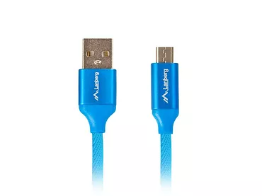 LANBERG Kabel Premium USB micro BM - AM 2.0 1.8m niebieski QC 3.0