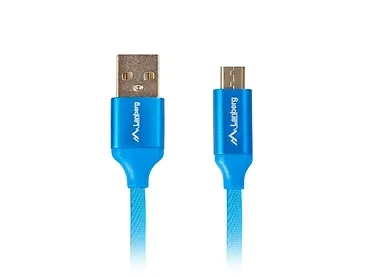 LANBERG Kabel Premium USB micro BM - AM 2.0 1m niebieski QC 3.0